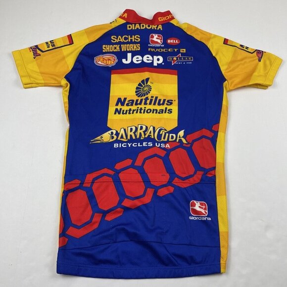 Giordana Cycling Jersey Men’s S 1/2 Zip Short Sleeve Biking Pockets Sponsors - Picture 2 of 9